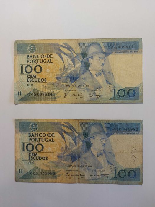 Notas antigas de Portugal - 100 escudos (1988)