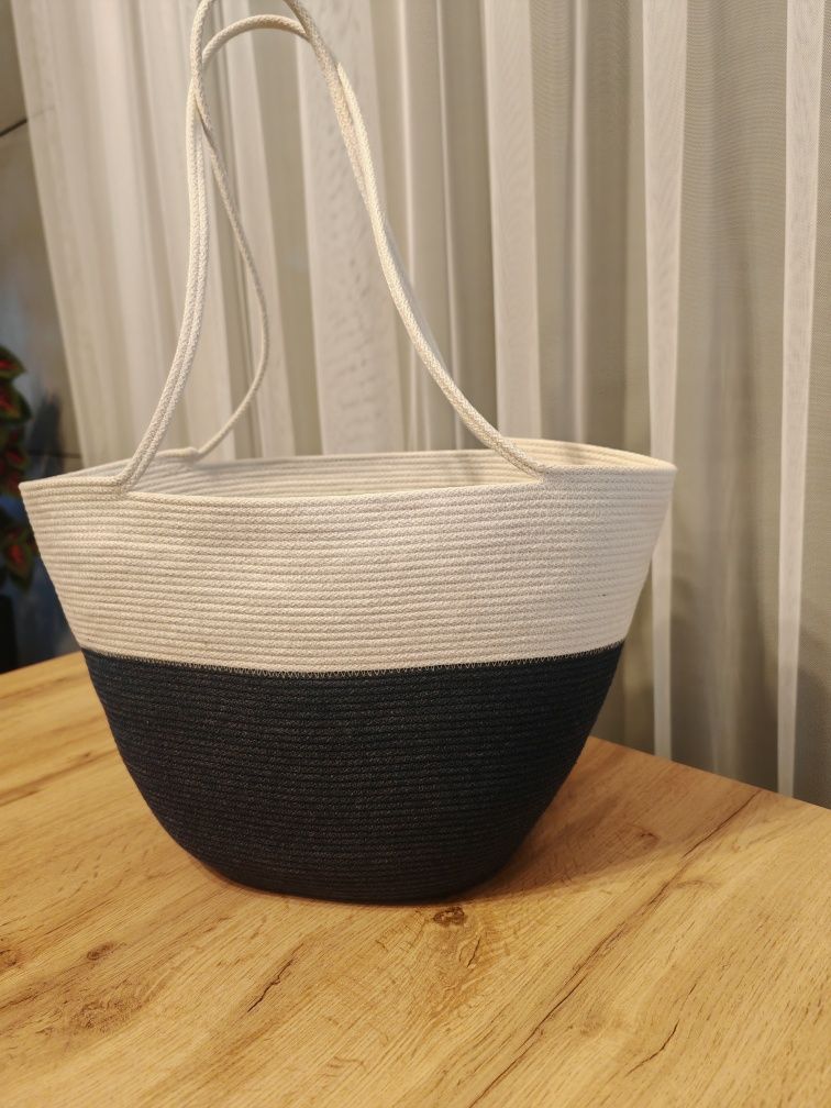 Torba ze sznurka bawełnianego zakupowa handmade sznurek bawełniany