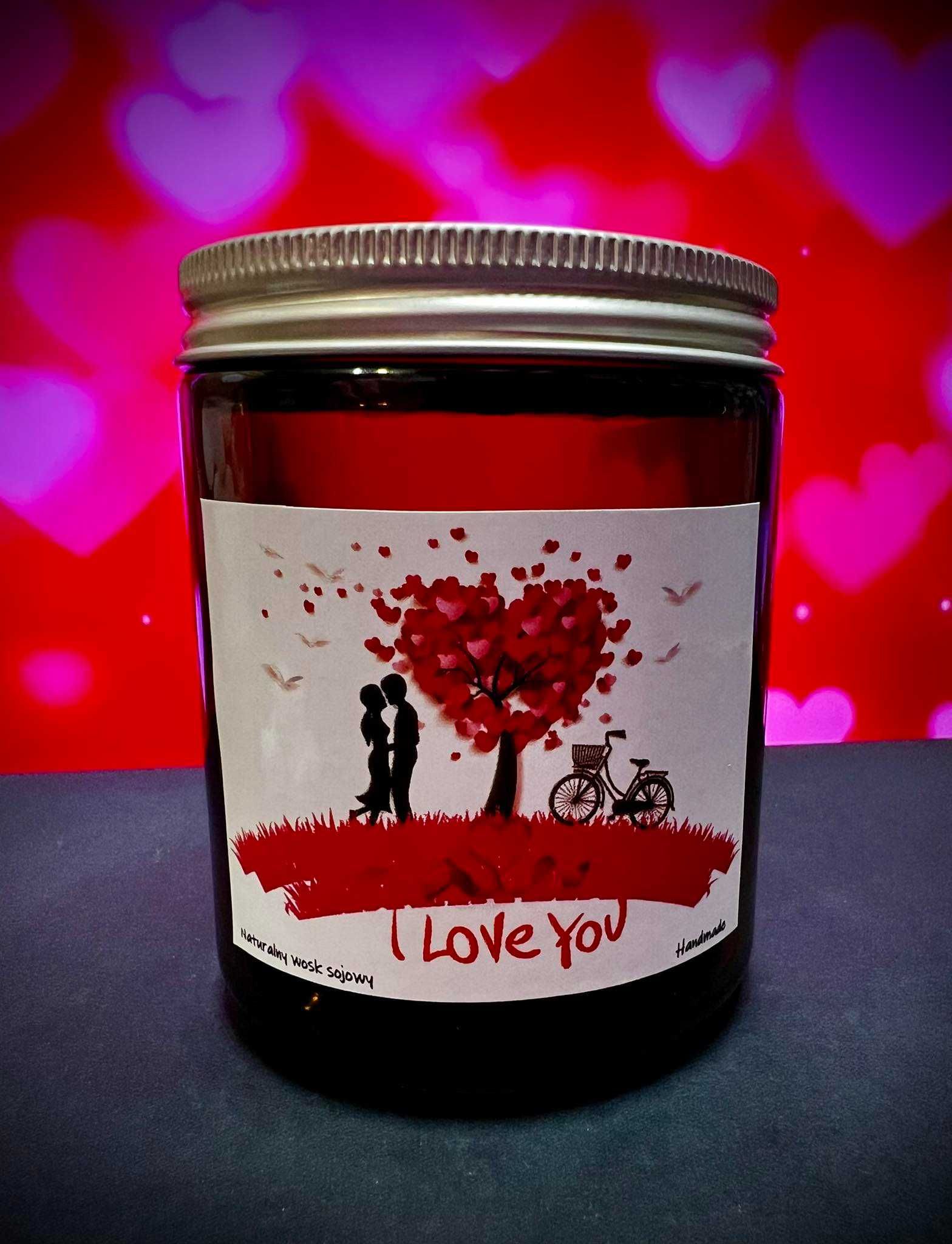 Świeca sojowa Walentynkowa HANDMADE 200 ml