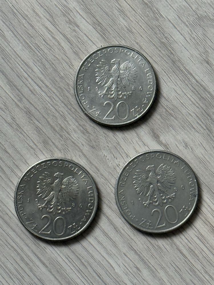 50 lat Daru Pomorza 3 monety PRL 20zł 1980
