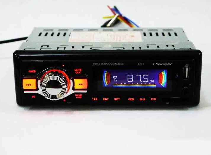 Автомагнітола Pioneer 1273 ISO 1DIN 4х50W MP3/microSD/USB/FM/AUX+пульт