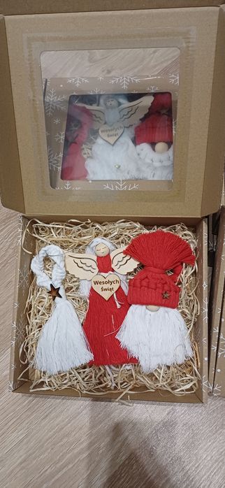 Boxy prezentowe, makramowe aniołki