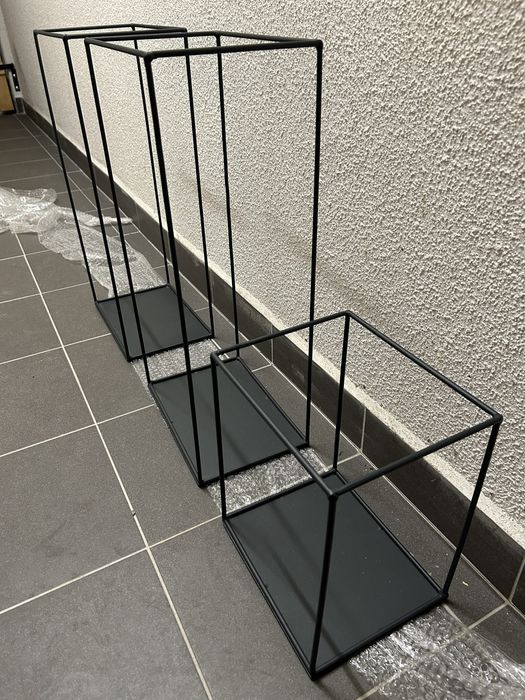 Metalowe grafitowe półki loftowy styl grafit ral półka loft komplet