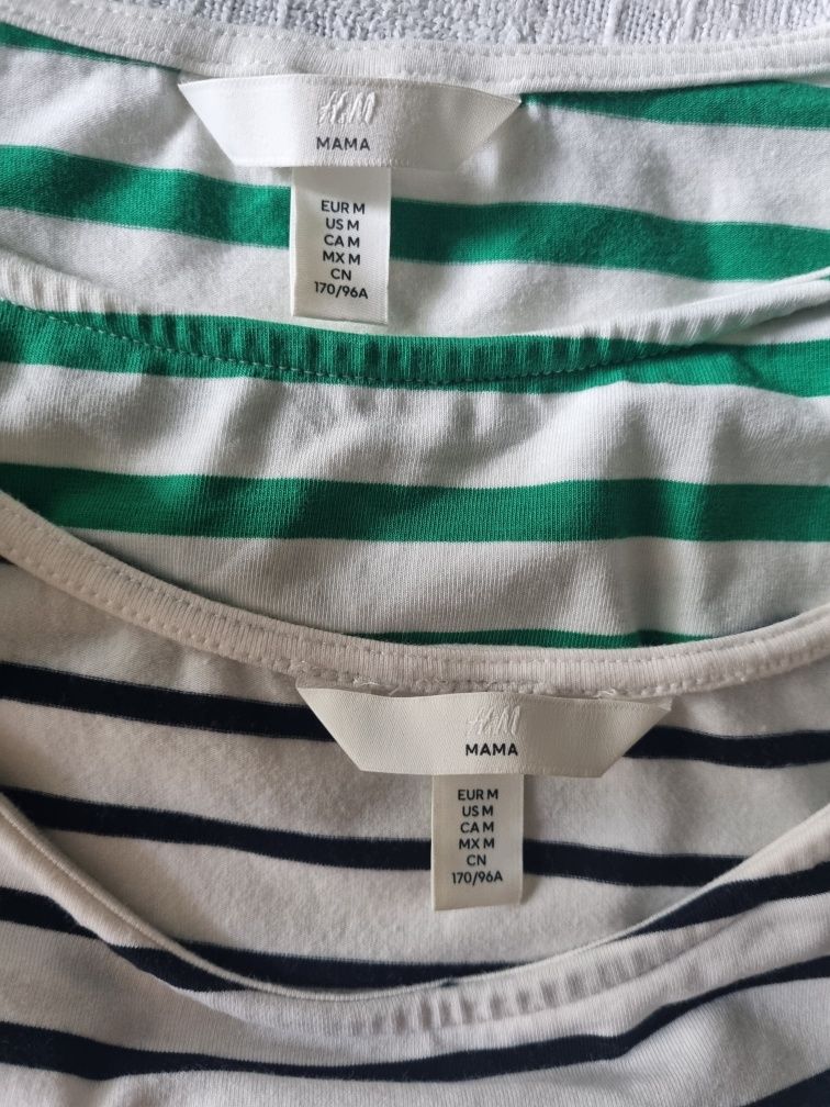 H&M Mama sukienki tuniki M 2 szt paski bawełna