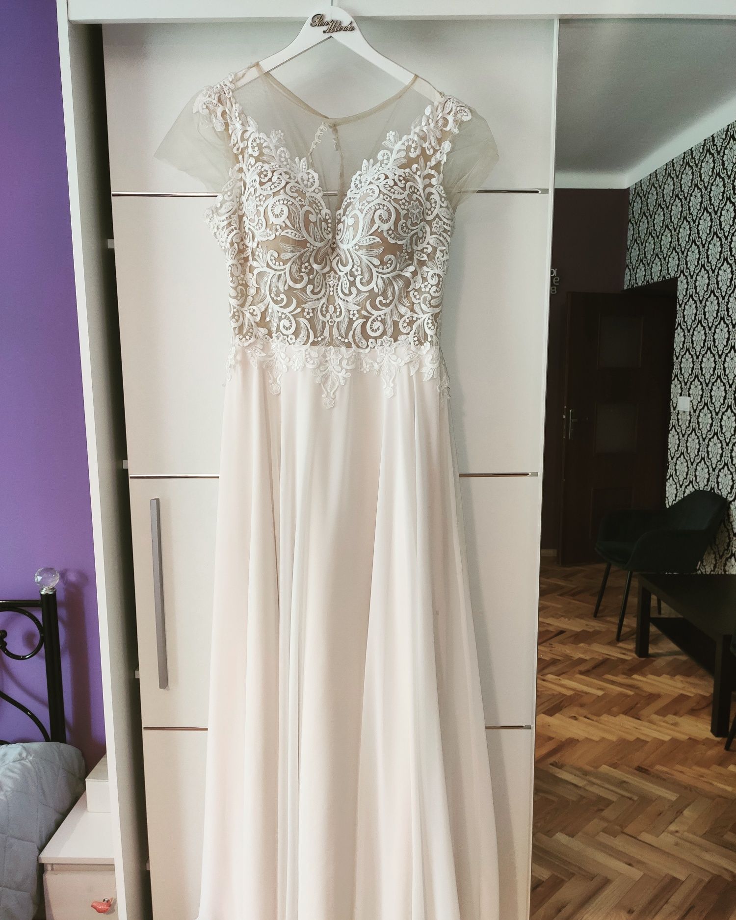 Suknia ślubna sukienka XXL 44 muslinowa plus size muślin