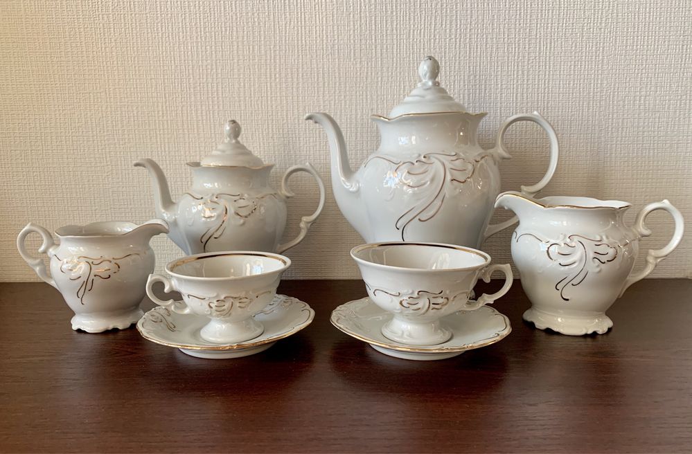 Сервиз-комбайн, 6 персон, фарфор, винтаж