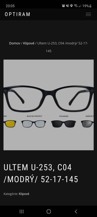 Parte da frente de Oculos Ultem U253 Iman Lentes Escuras