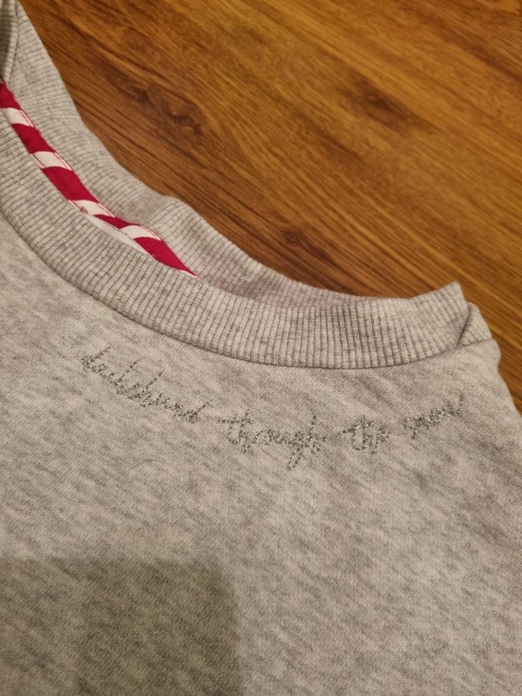 Bluza świąteczna  Next L/ XL szara w gwiazdki  ocieplana