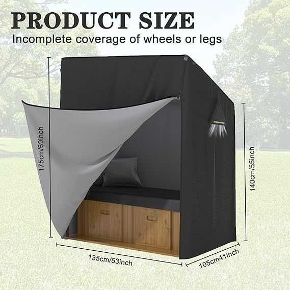 Pokrowiec ochronny na krzesło plażowe, ogrodowe – szeroki 135 cm. 110