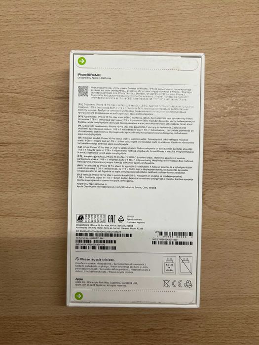 Apple iPhone 16 Pro Max 8 GB / 256 GB 5G biały tytan gwarancja