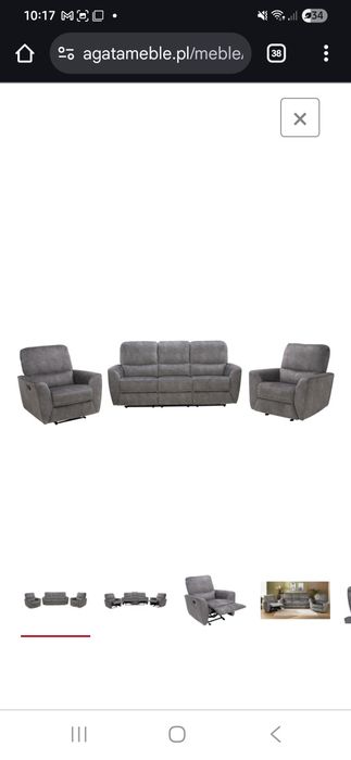 Komplet wypoczynkowy z funkcją relax Zenno