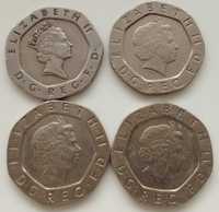 Великобритания 20 пенсов, 1993, 1999, 2000, 2007