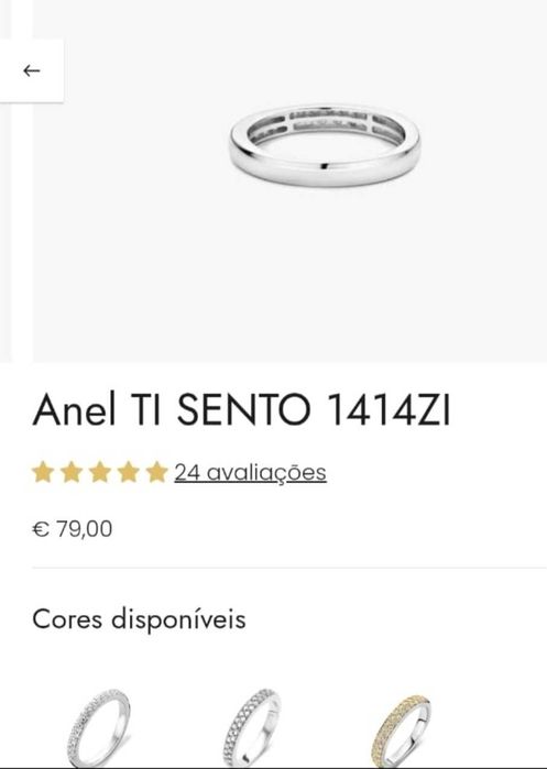 Anel Prata Ti Sento Novo