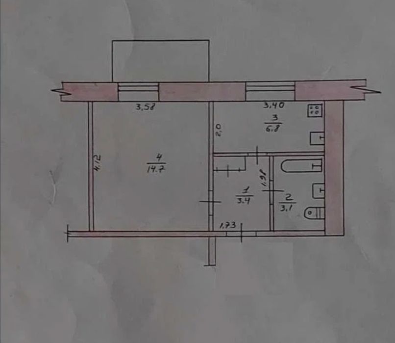 Однокімнатна з косметичним ремонтом