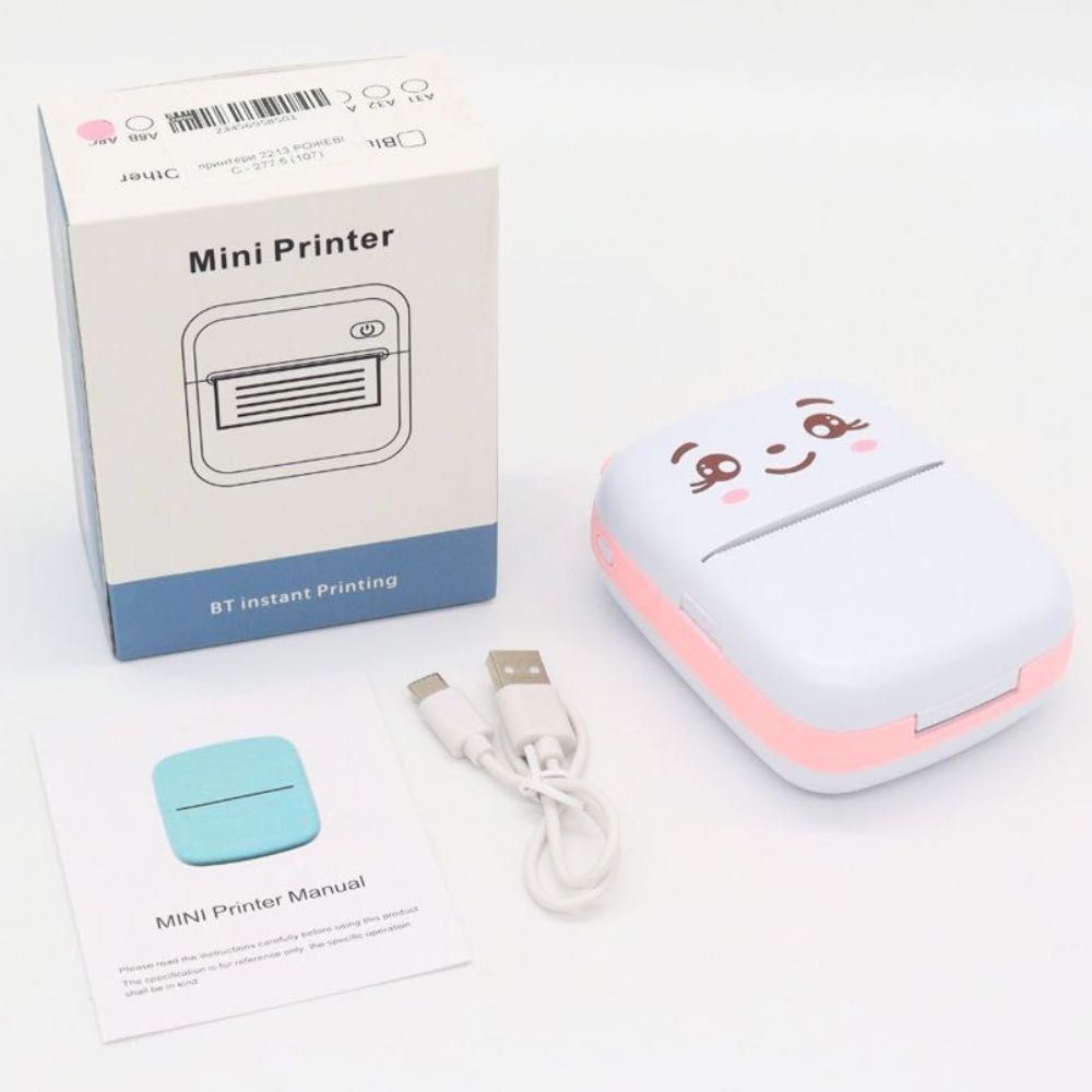 Портативний міні принтер з Bluetooth + 1 рулон паперу, AD-2213