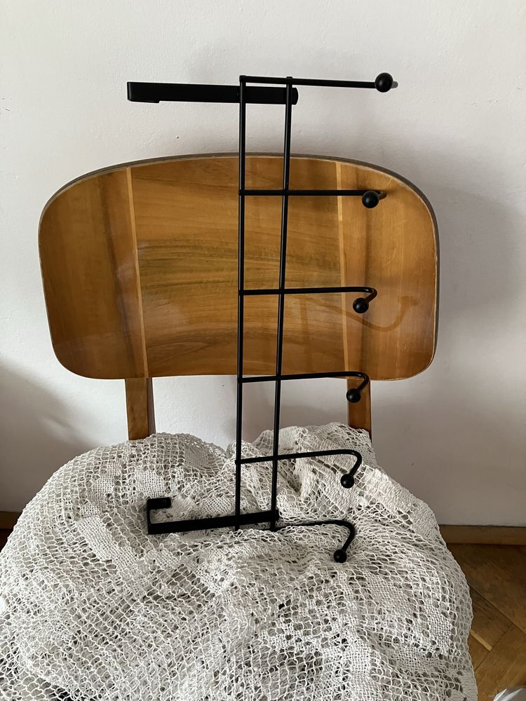 Wieszak metalowy czarny/aluminiowy na drzwi dl.46 cm