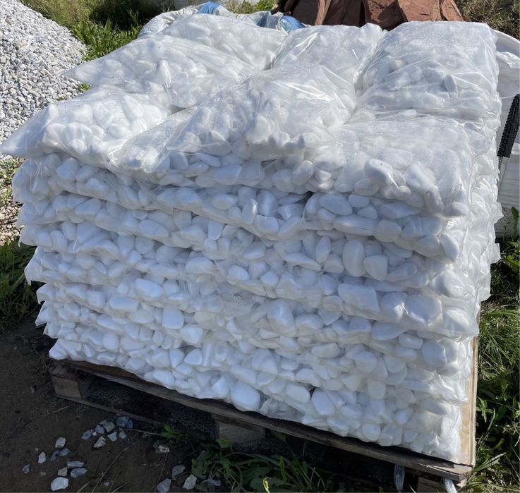 ŚNIEŻNOBIAŁY OTOCZAK GRECKI Biały Kamień Worki Thassos 1-2, 2-4, 3-6