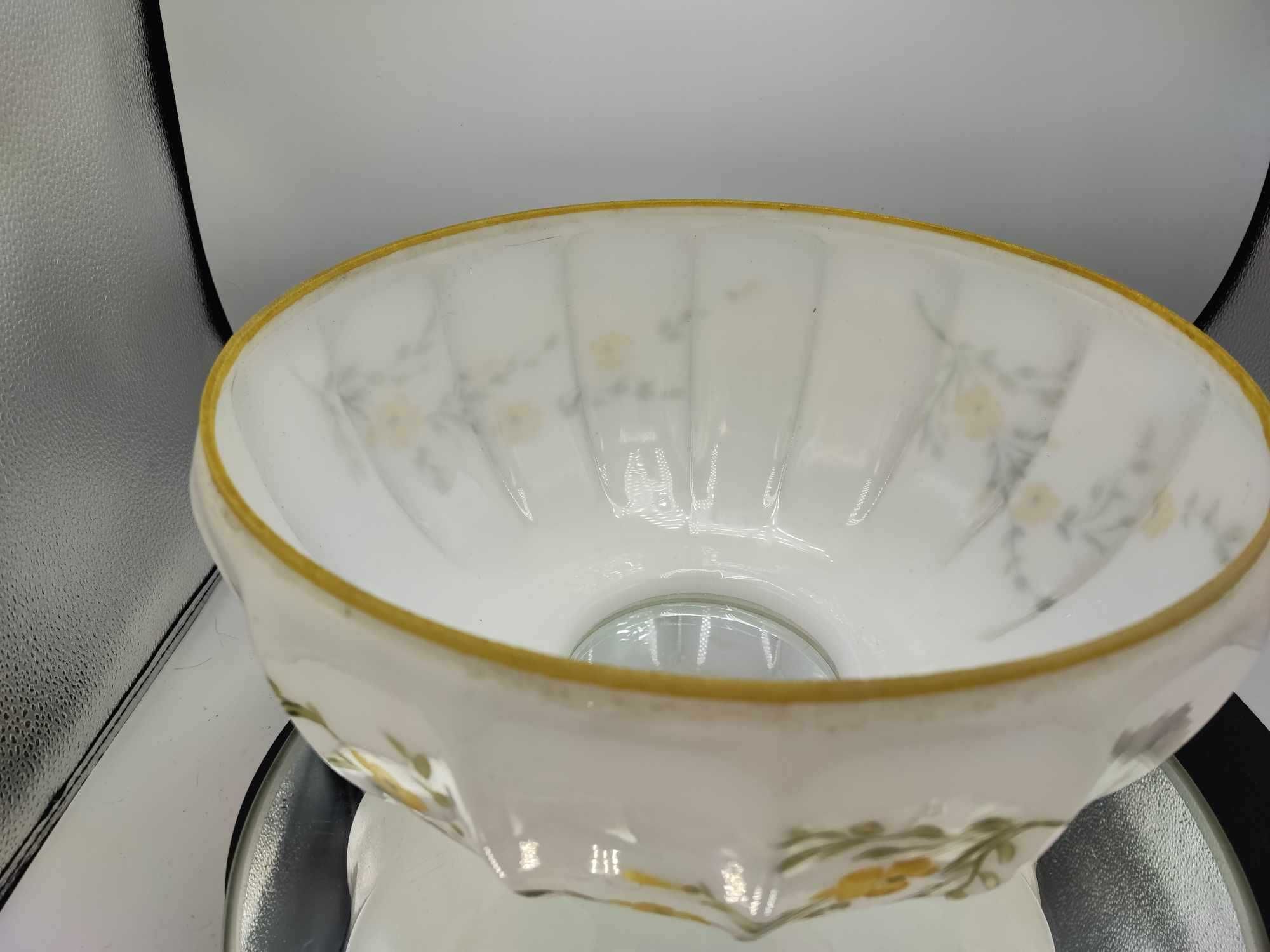 Art deco klosz malowany w kwiaty do lampy,śr.montażowa 13 cm.