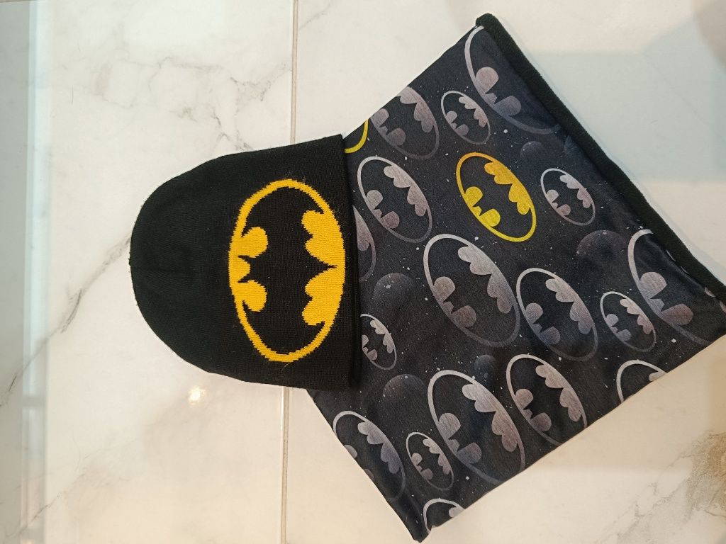 Komplet Batman czapka komin gratis czapeczka