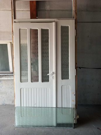 Drzwi drewniane dwuskrzydłowe wewnętrzne z PRL-U
