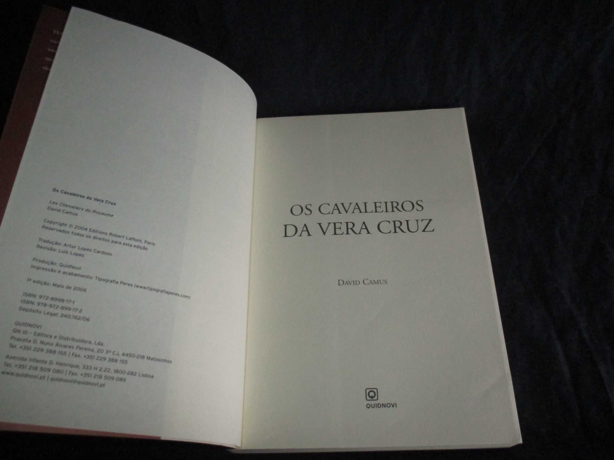 Livro Os Cavaleiros da Vera Cruz David Camus