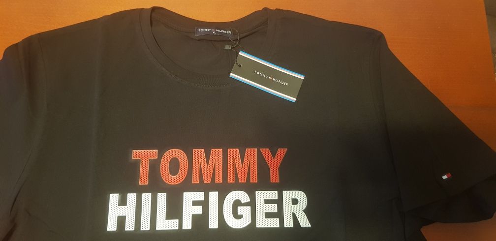 Tommy hilfiger koszulka t-shirt czarna XL bawełna th nowa metki męska