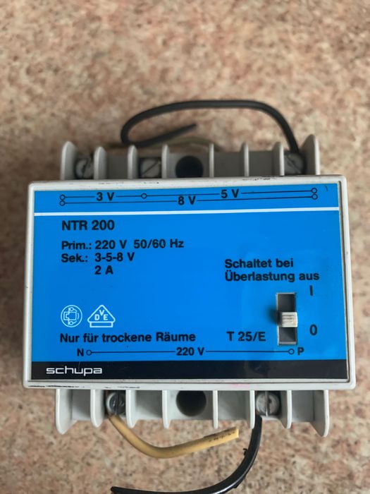 Schupa NTR 200 NTR200 SH97981/ 230/8V 2A 70mm transformator -używany