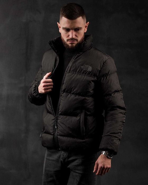 Мужская зимняя черная куртка The North Face 700 пуховик норт фейс TNF