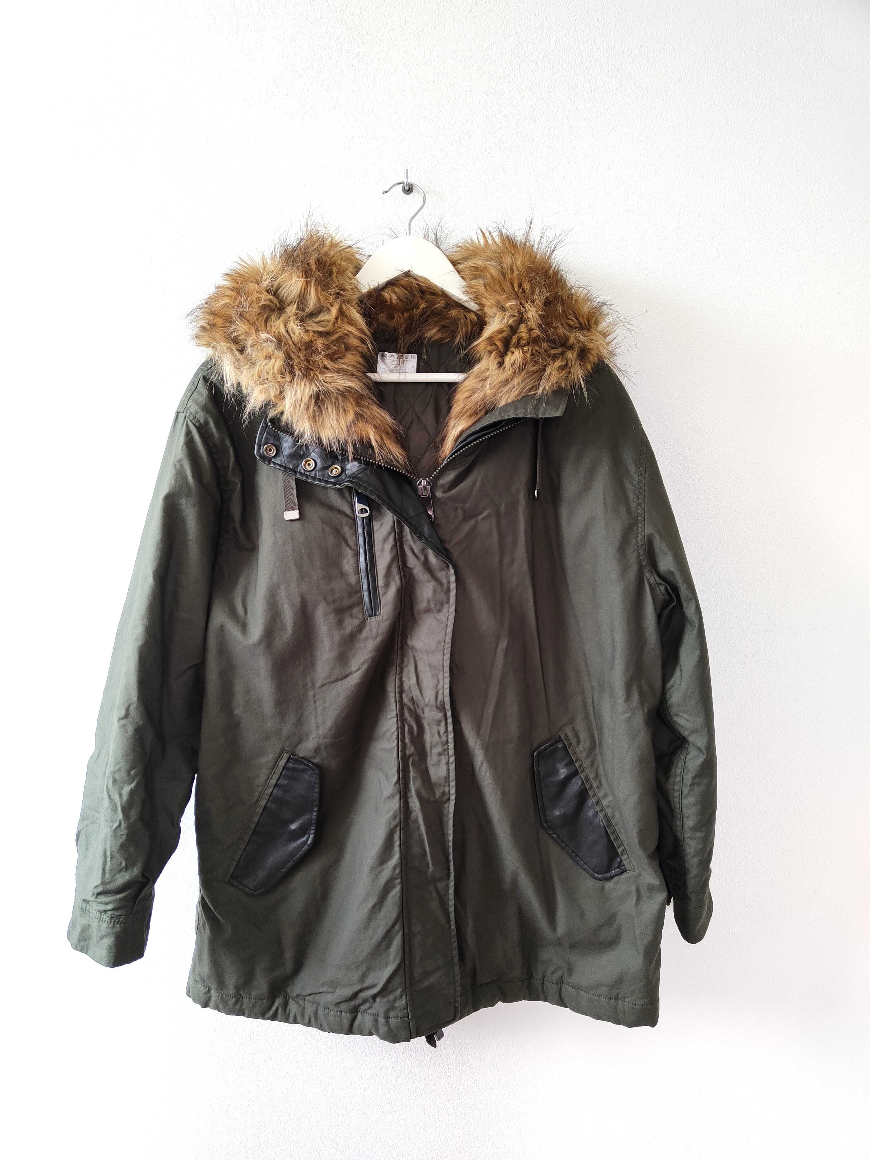 TopShop Parka Kurtka Futro 36 38 Vintage