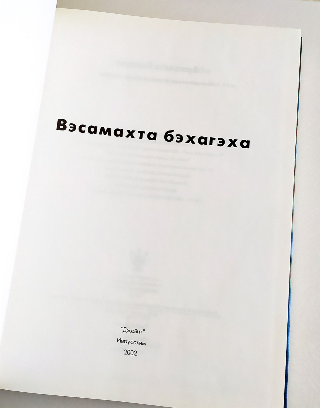 ВЭСАМАХТА БЭХАГЭХА Еврейский праздник детская еврейская книга Тора