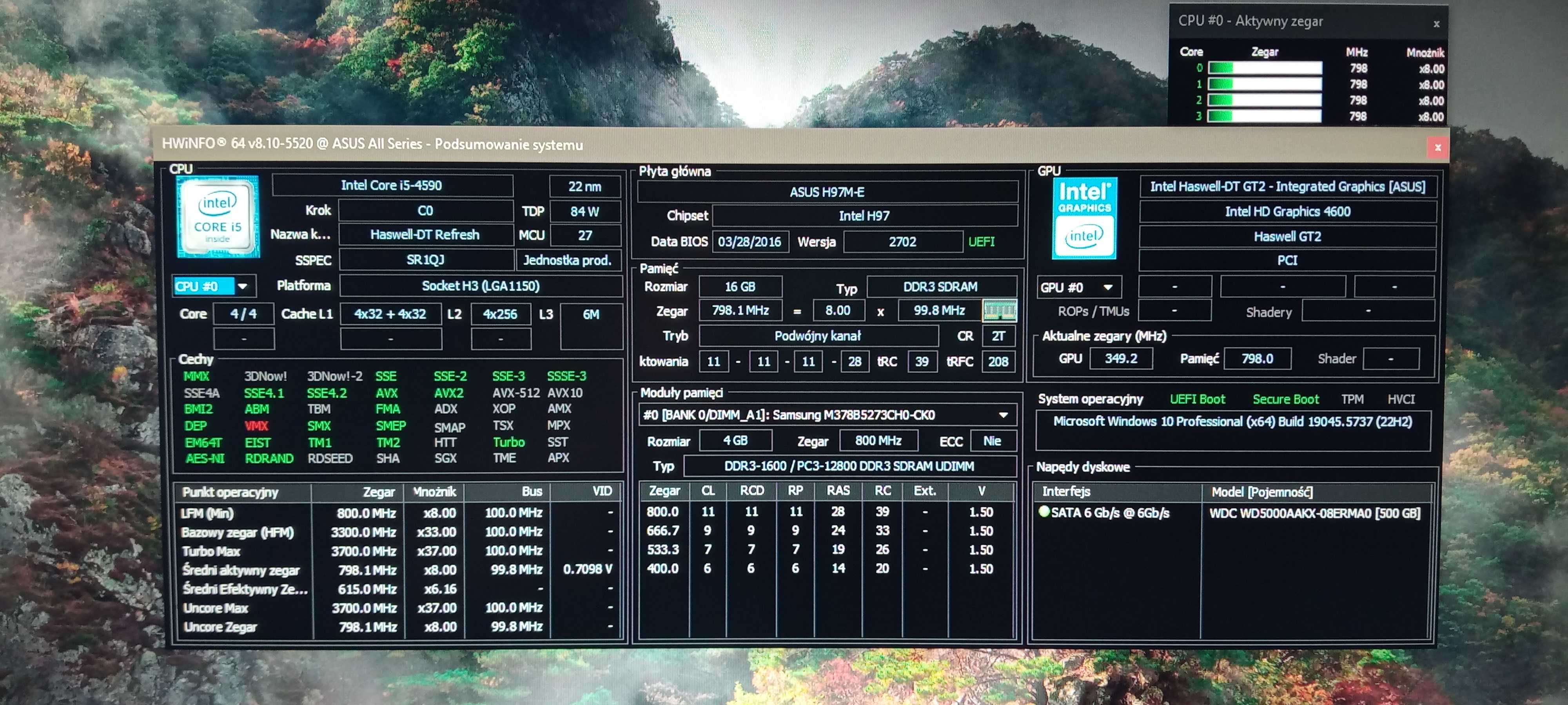 Zestaw: ASUS H97M-E + Intel Core i5-4590 3.3GHz + 16GB DDR3 1600MHz