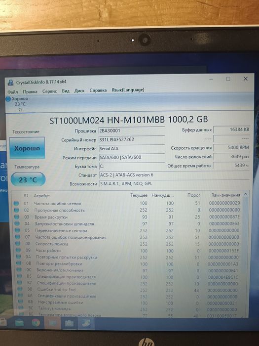 HDD 1 tb жорсткий диск для ноутбука