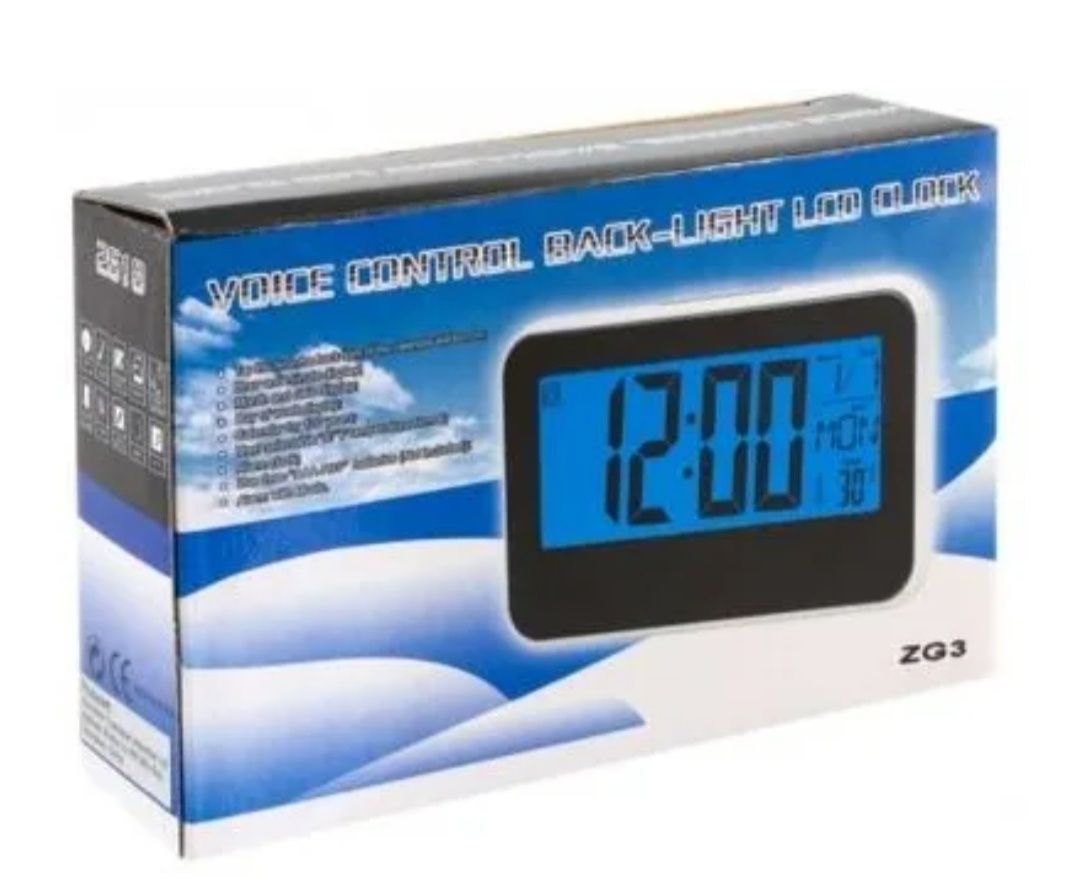 Elektroniczny zegar LCD z budzikiem,kalendarzemi termometrem.