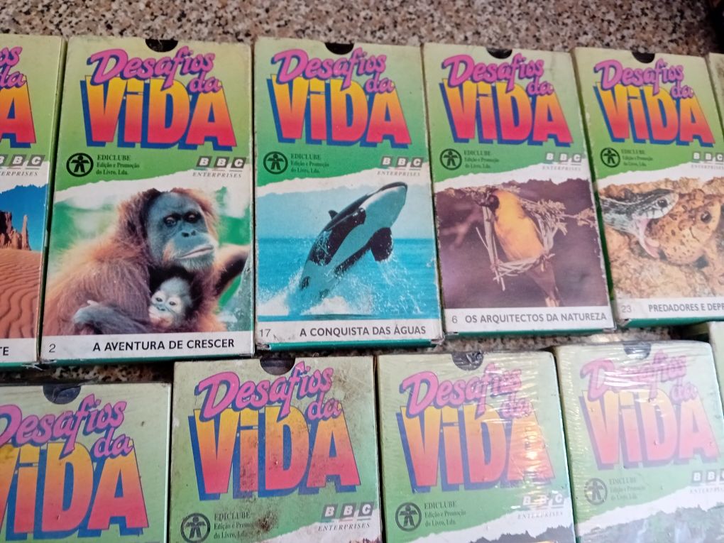 Conjunto de 22 Cassetes VHS Desafios da Vida