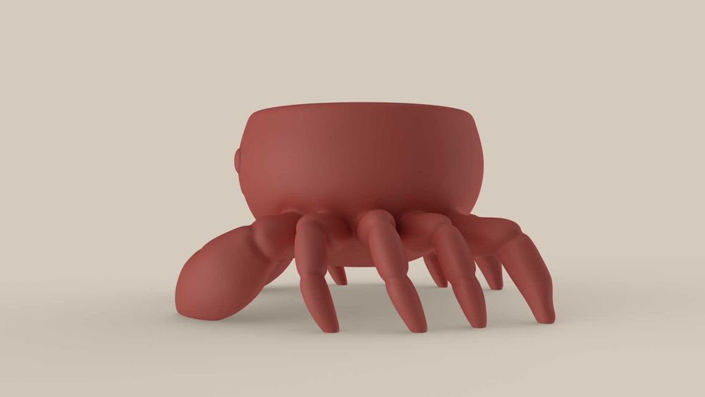 Vaso/Suporte Caranguejo Fofo 3D | Decoração Marinha Original