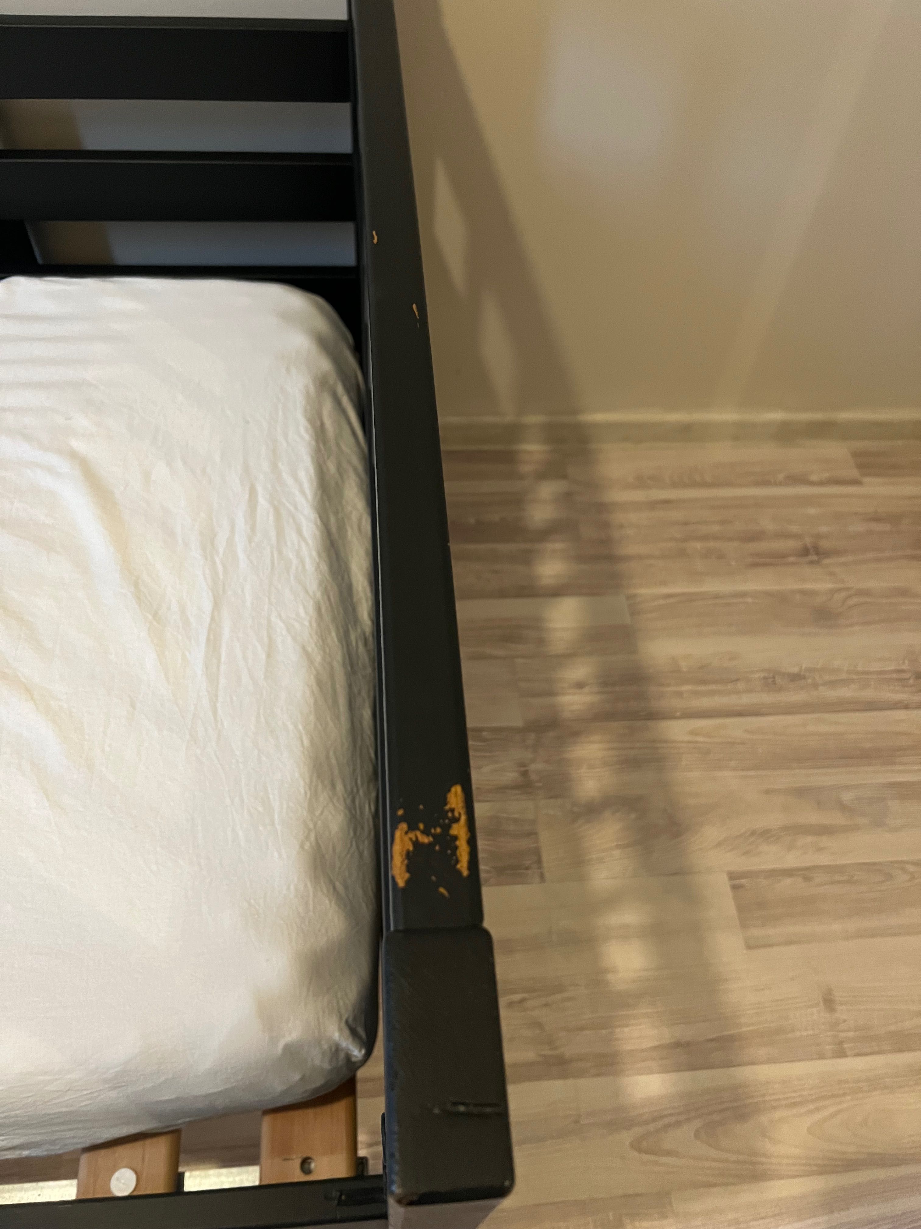 Łóżko drewniane ,czarne+materac