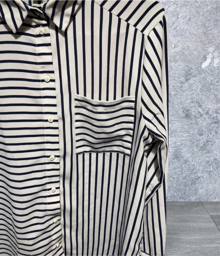 Elegancka koszula biała w paski TopShop 34/36
