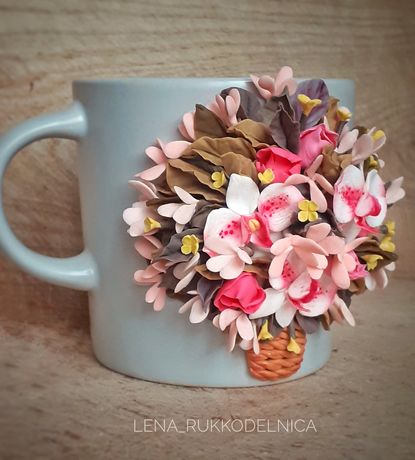 Чашка кружка с цветами