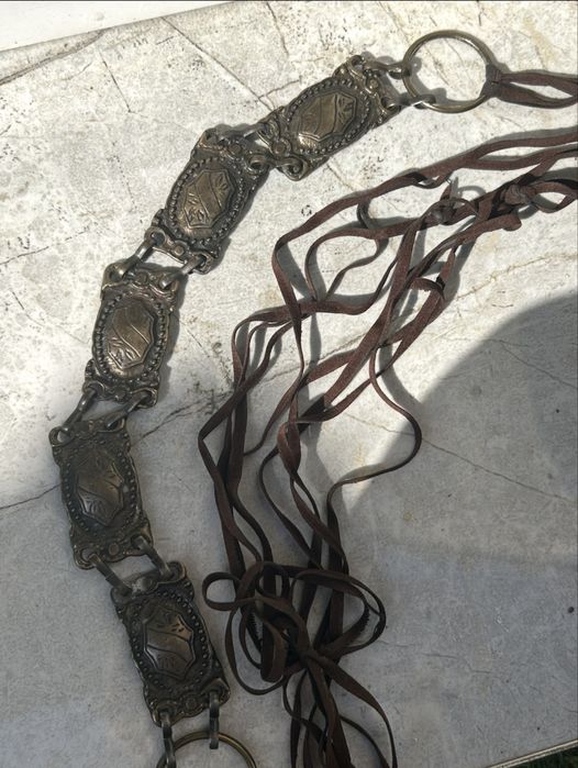 Metalowy pasek damski blaszki łańcuch Vintage Western Avant Garde