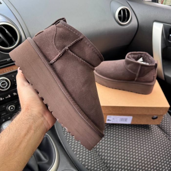 Жіночі уги на платформі UGG Classic Mini platform  Brown PREMIUM