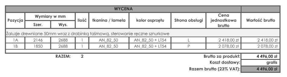 Dwie duże żaluzje bambusowe białe ANWIS 215 x 270 cm & 185 x 270 cm.