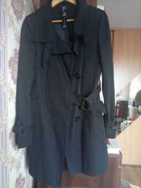 Trencz płaszcz czarny wiosenny Mohito 38 100% bawełna