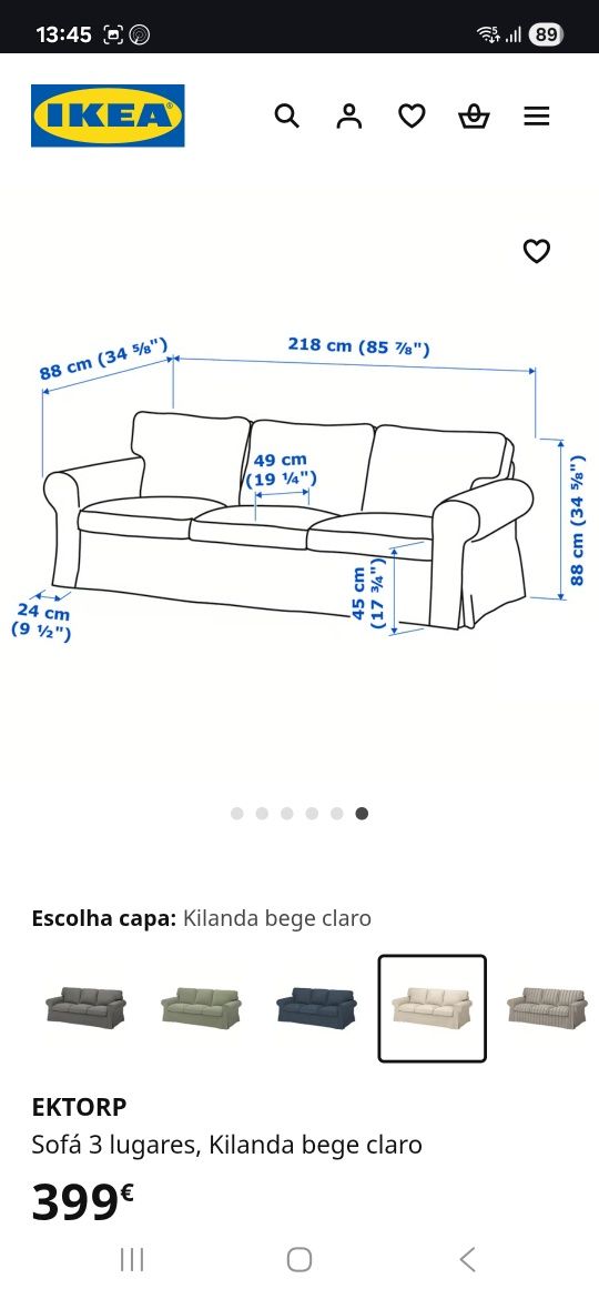 Sofá Ektorp do IKEA