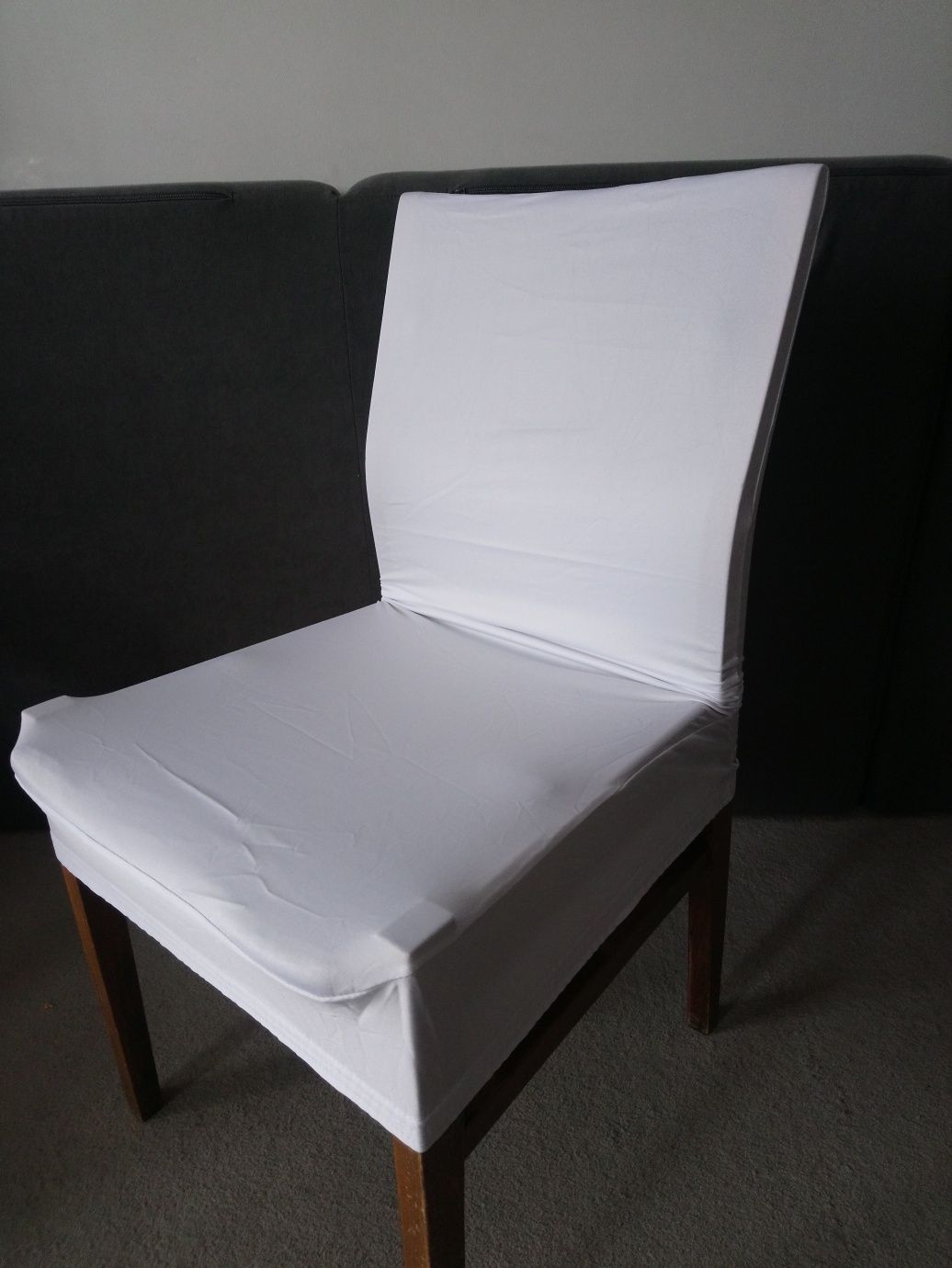 Pokrowce na krzesła 4szt biały połysk
