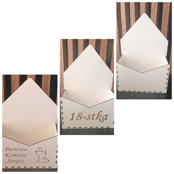 Drewniane pudełko koperta