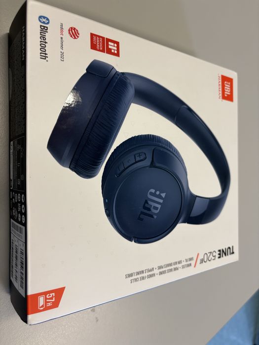 Auscultadores JBL by Harman Tune 520 Bt - cor azul selo aberto