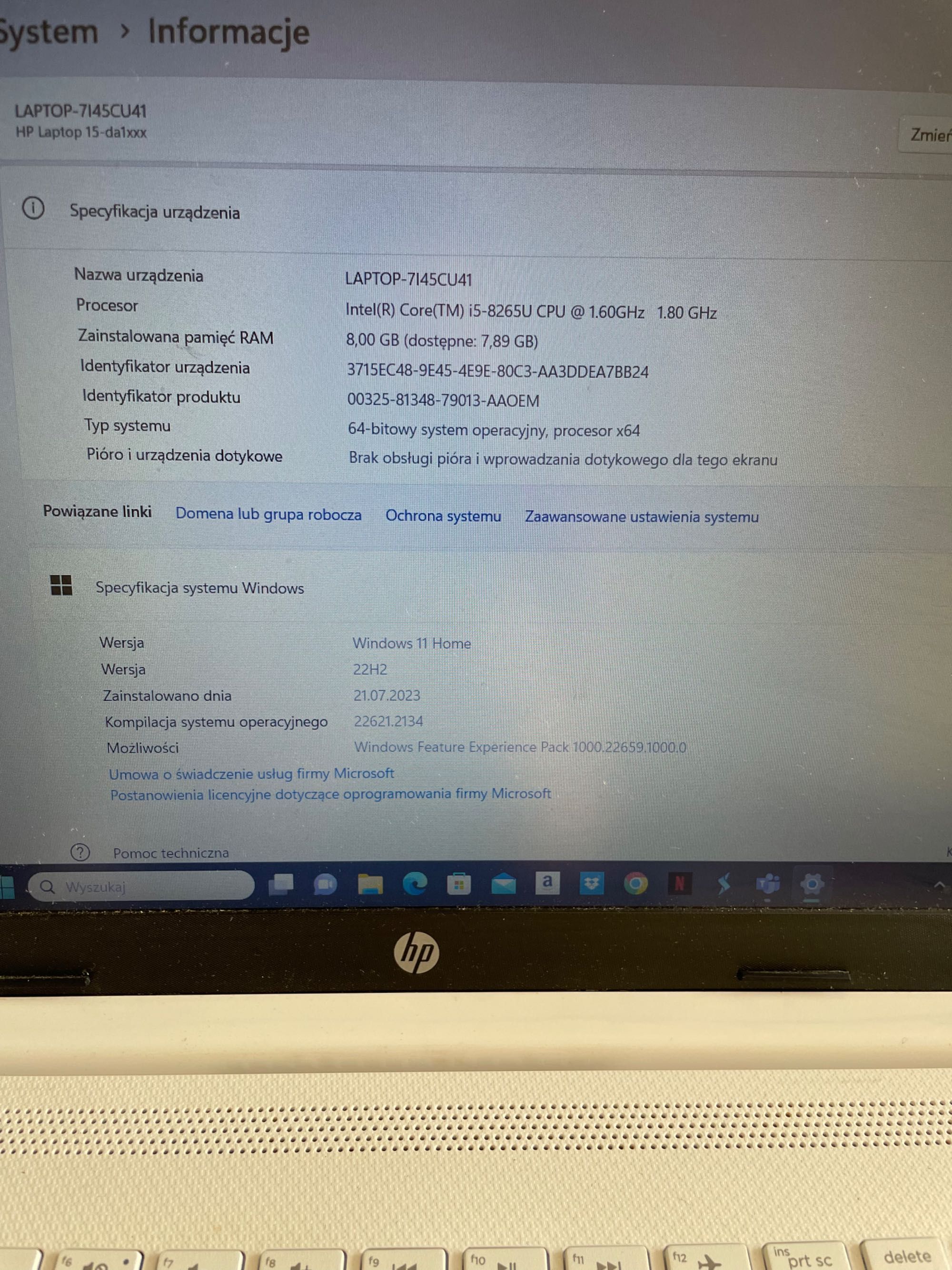 Laptop HP Pavilion 15 i5 BIAŁY