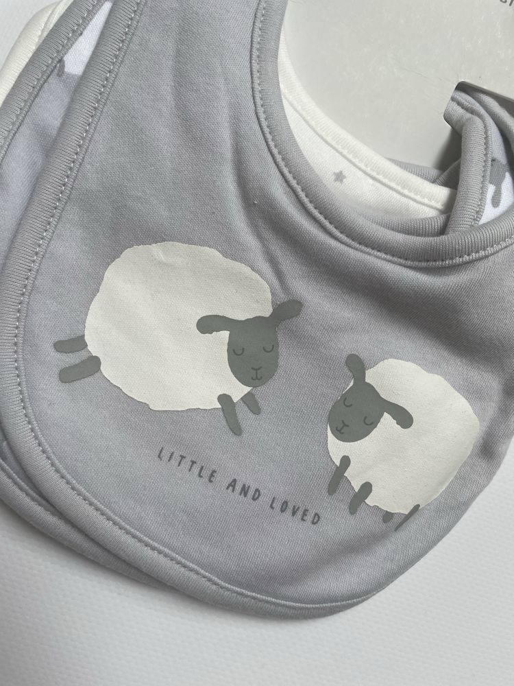 George 5pak śliniak śliniaczek w owieczki sheep owca gwiazdki frotte
