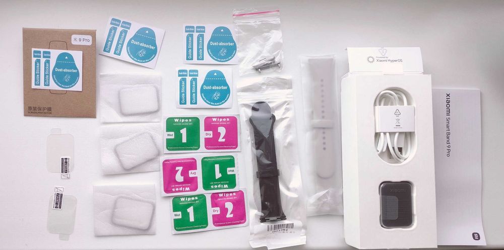 Xiaomi Smart Band 9 Pro, ремінець, захисне скло, адаптери, коробка