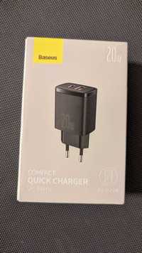 Зарядний пристрій Baseus Compact Quick Charger 20W QC+ PD (Type-C+USB)